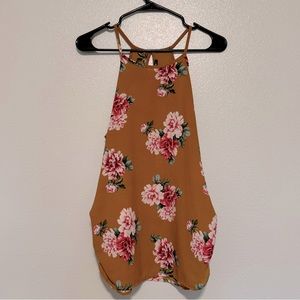 Papermoon gold pink peony tank